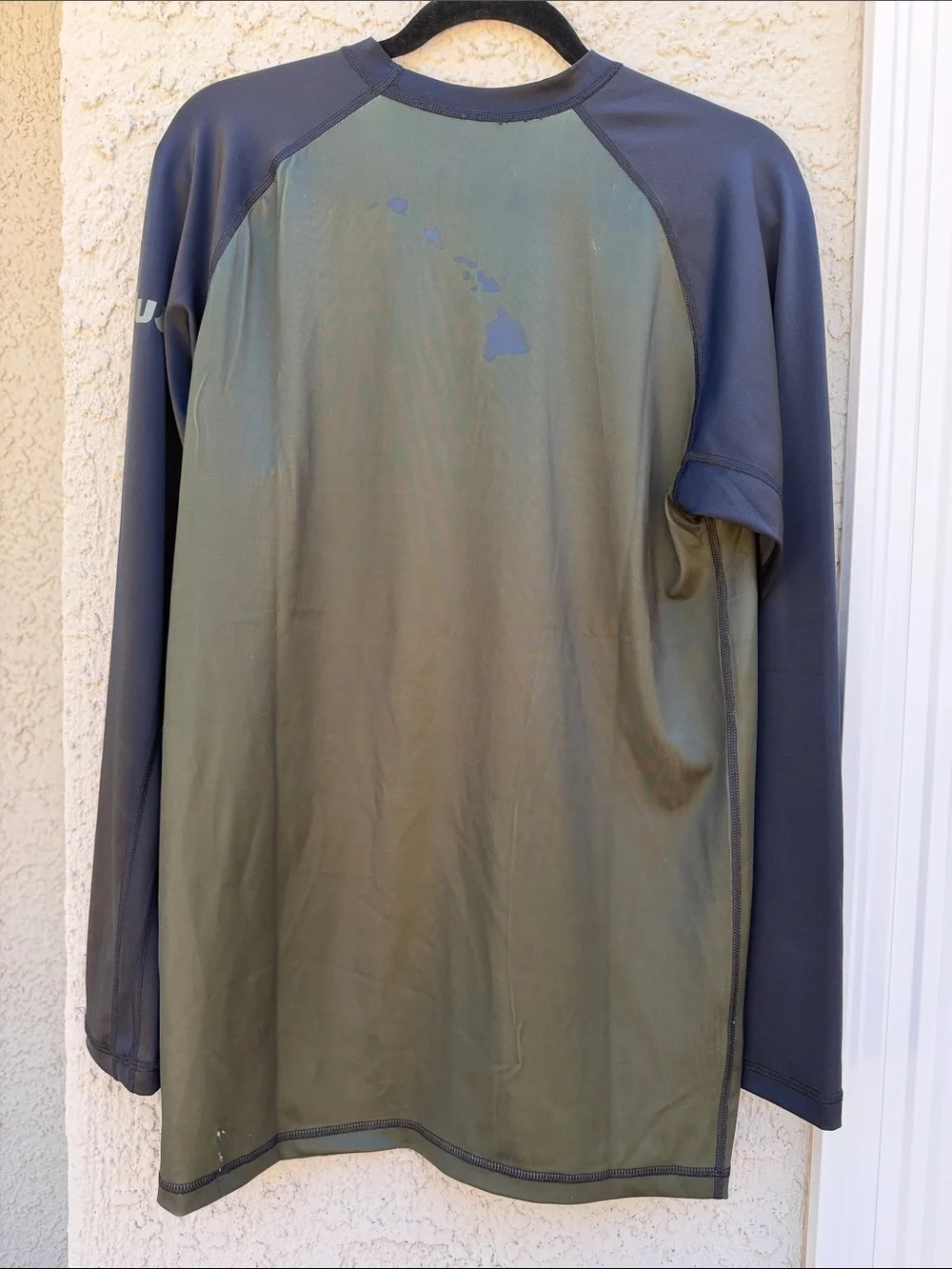Dahui Hawaii Men's Green/Black Camo Long Sleeve Rashguard Top Size L